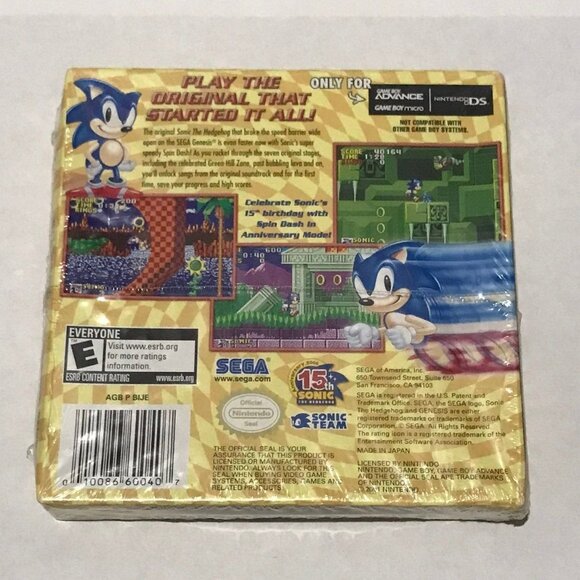 Nintendo Gameboy Advance Sonic The Hedgehog Genesis (Authentic Factory Sealed) - Picture 3 of 9